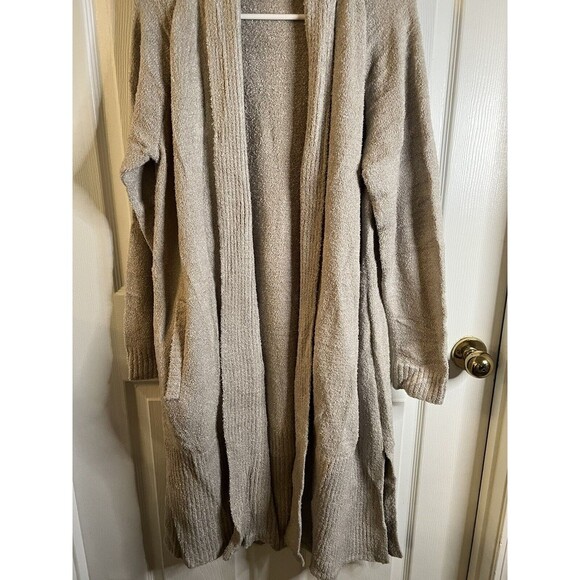 Modern Soul Cozy Knit Open Front Cardigan Pockets TAN Size Large NWOT - Picture 3 of 12